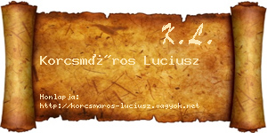 Korcsmáros Luciusz névjegykártya